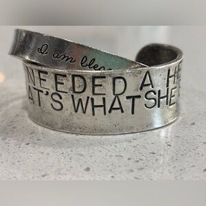 Silver Inspirational Cuff Bracelet